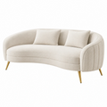 Divano 2 posti 180 cm in tessuto beige con gambe metalliche - stile contemporaneo