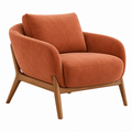Poltrona 82 x 78 x 80 cm in tessuto terracotta con struttura in legno - stile moderno
