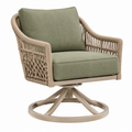 Poltrona da esterno 82 x 84 x 90 cm in corda e metallo verde salvia girevole